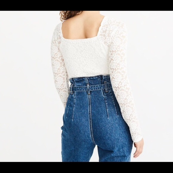 NWT Abercrombie & Fitch Lace Tops XS-M Blue/White - Picture 3 of 8